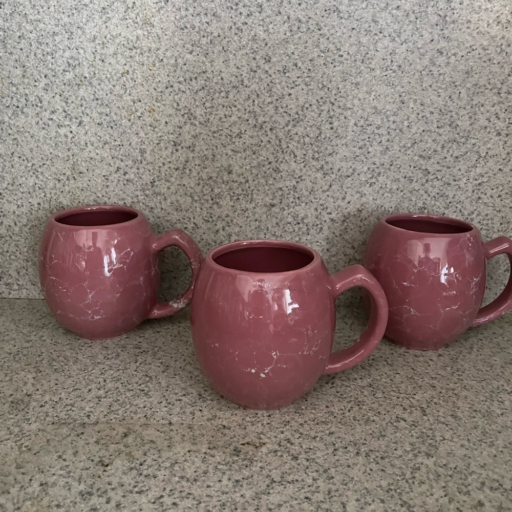 3- Mauve Coffee Mugs